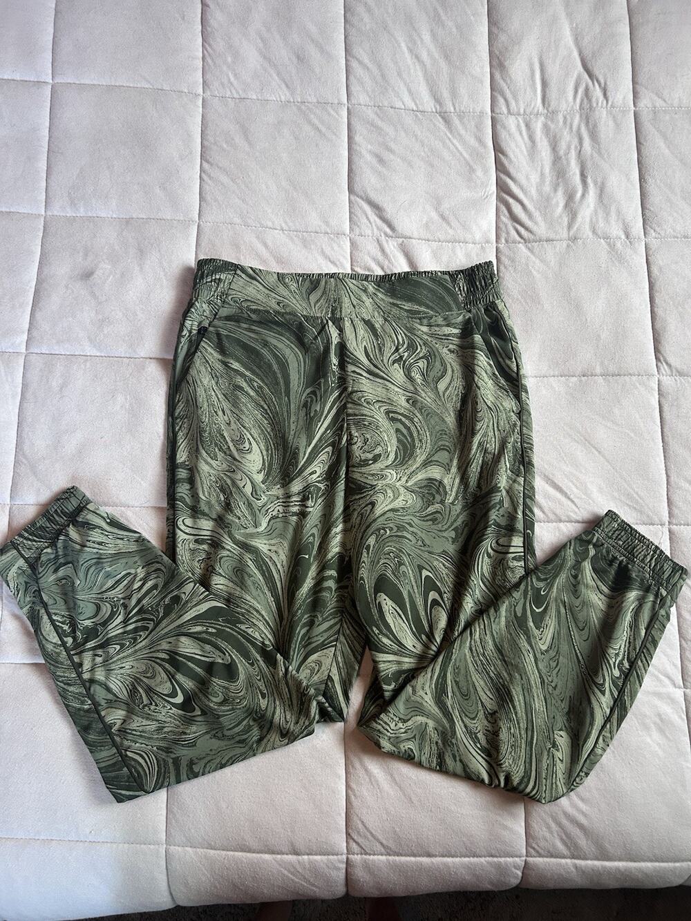 Athleta Brooklyn Jogger Sumi Marble Green Sz 10 Womens Athletic Gym Rare Summer